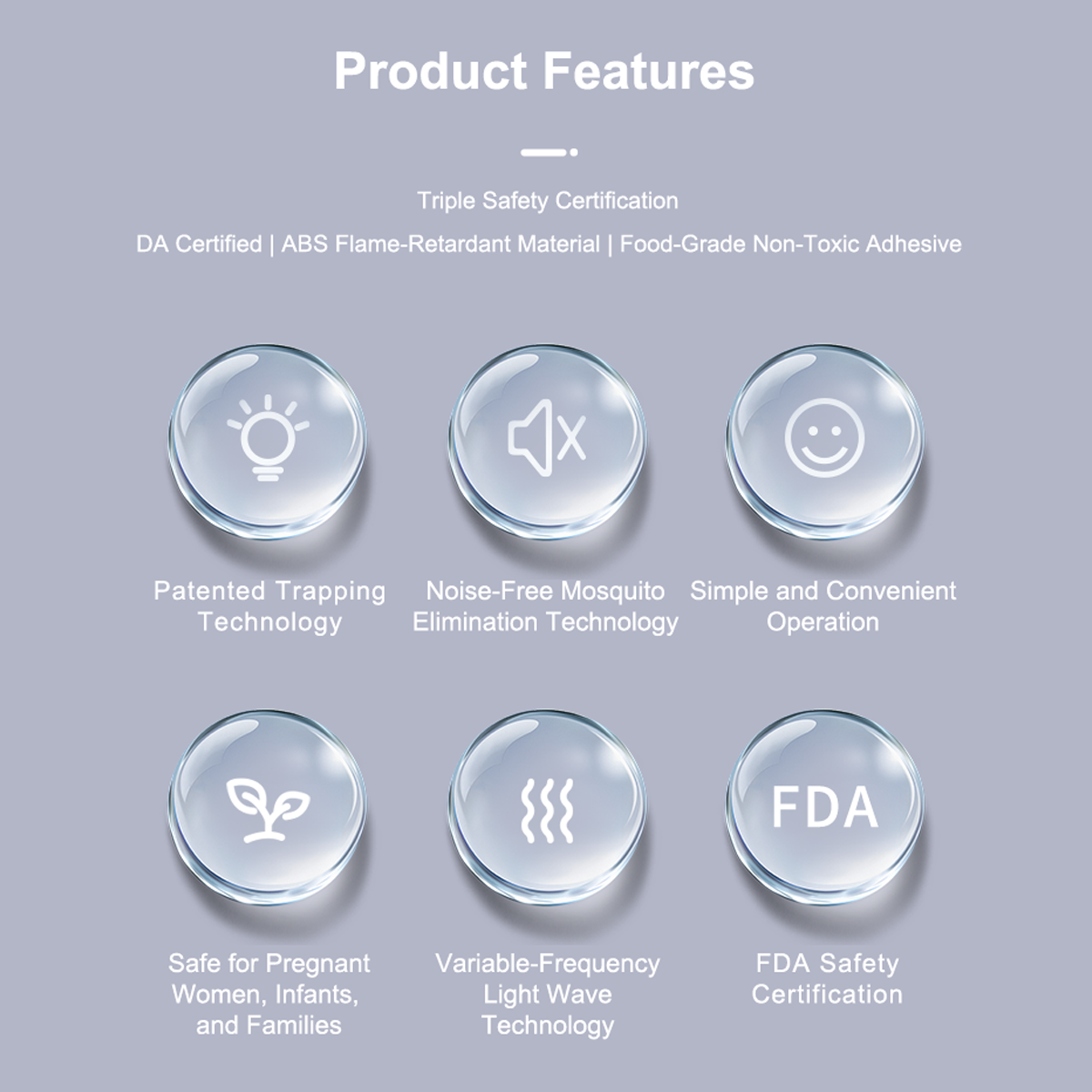 imio Indoor Flying Insect Trap with UV Light - 1 Device + 3 Refill